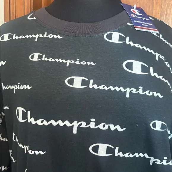 Champion Big and Tall Black and White Logo Shirt size 2XL New - Picture 3 of 5
